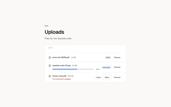 File list with status