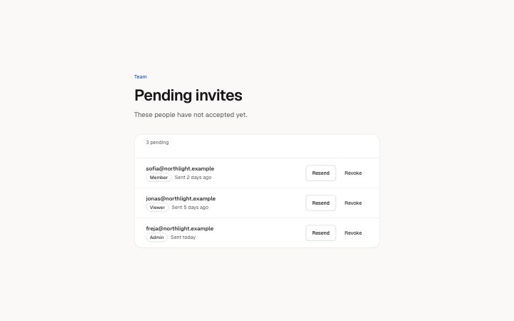 Pending invites