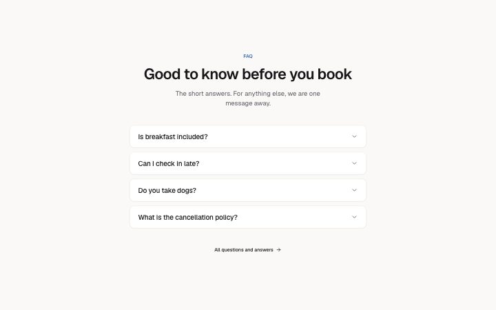 FAQ blocks
