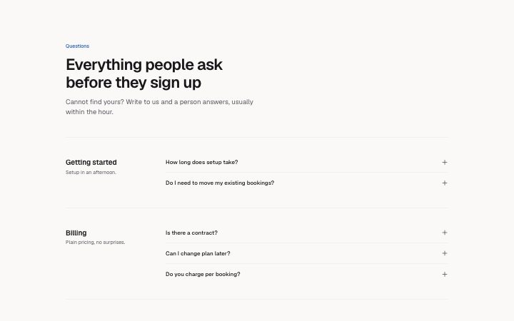 FAQ, grouped